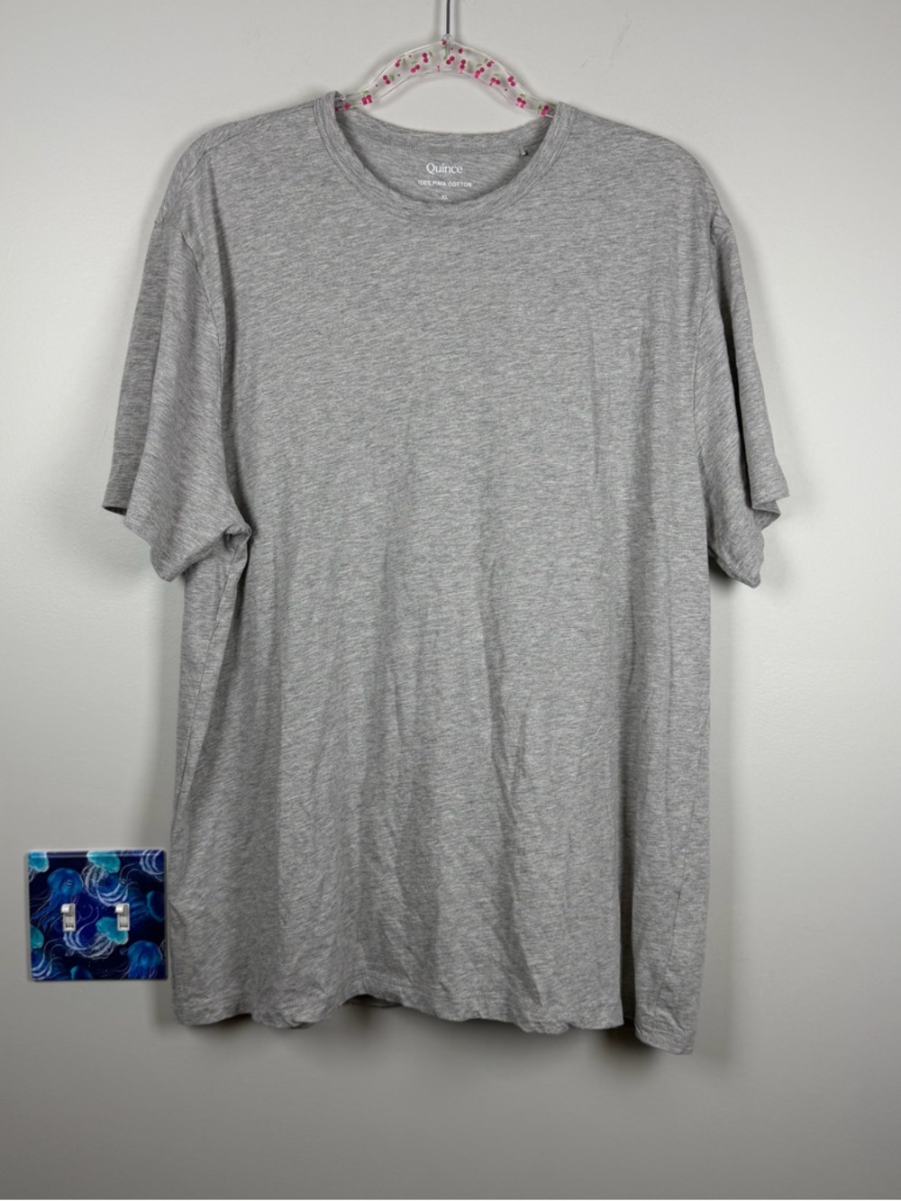 Quince Men's 100% Pima Cotton Luxe Touch Tee Shirt Heather Grey XL Quiet Luxury
